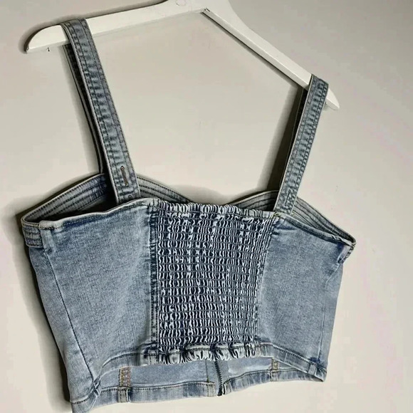 Wild Fable Women's Denim Zip-Front Corset Tank Top - Picture 11 of 12